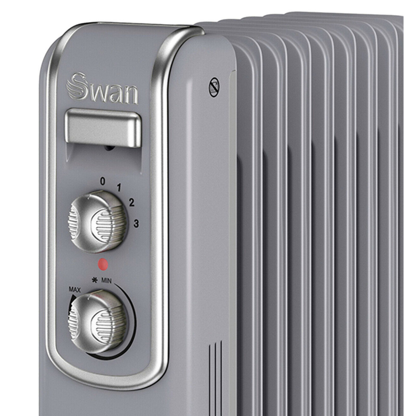 Swan SH60010GRN 9 Finned Oil Filled Radiator - Grey - Kettle and Toaster Man
