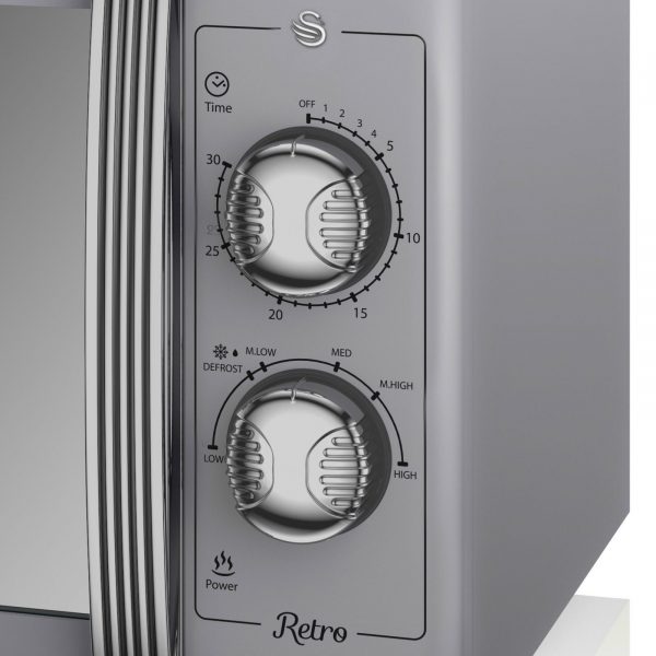 Swan SM22070GRN Retro 25L Manual Microwave – Grey