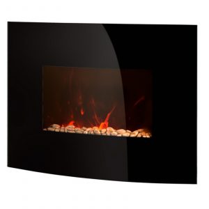 Warmlite WL45022 Curved Glass Wall Fire – Black / Pebble Effect