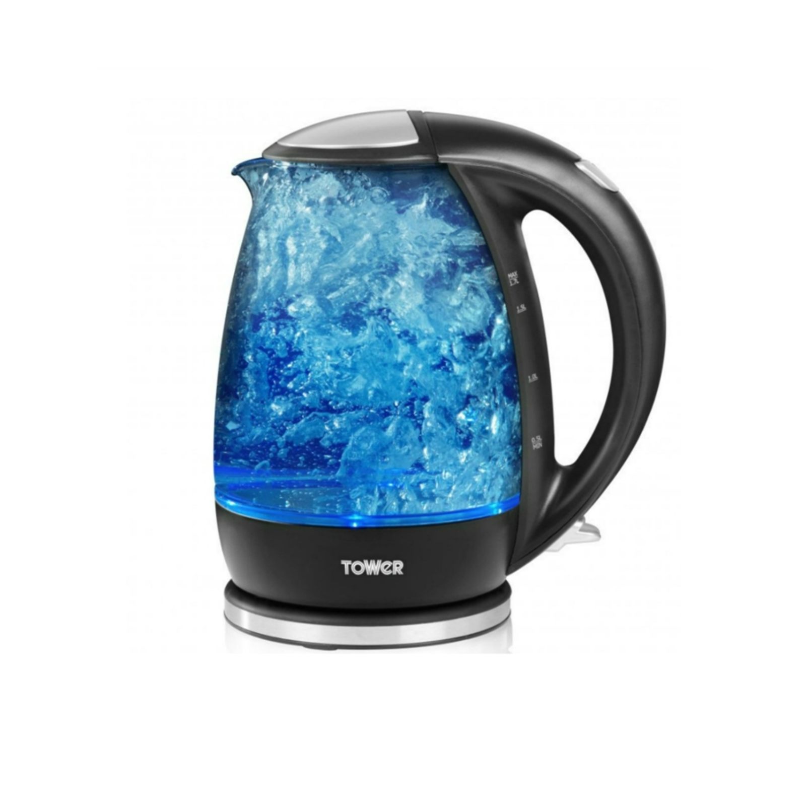 Tower T10004 Illuminated Kettle With Blue LED 1.7L Glass / Black
