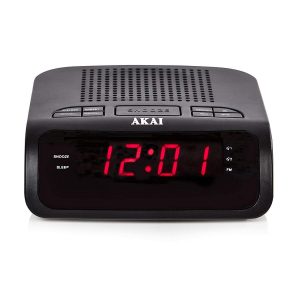 Akai A61020 AM/FM Alarm Clock Radio – Black