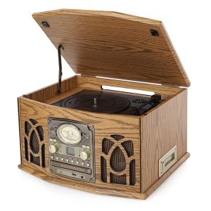 iTek I60019 5-in-1 Classic Music System – Brown