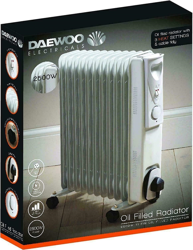 Daewoo HEA1145 11 Fin Oil Radiator - Kettle and Toaster Man