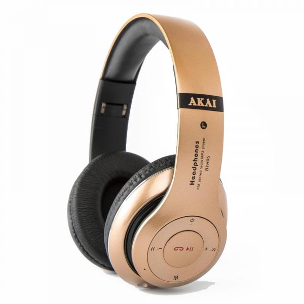 Akai BTH05 Bluetooth Headphones with FM Radio/Micro SD MP3 Player – Brand New