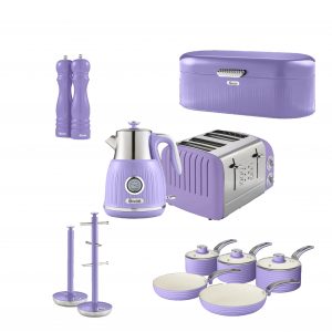 Swan Retro 6 Piece Kitchen Set Purple With 5 Piece Pan set Brand New