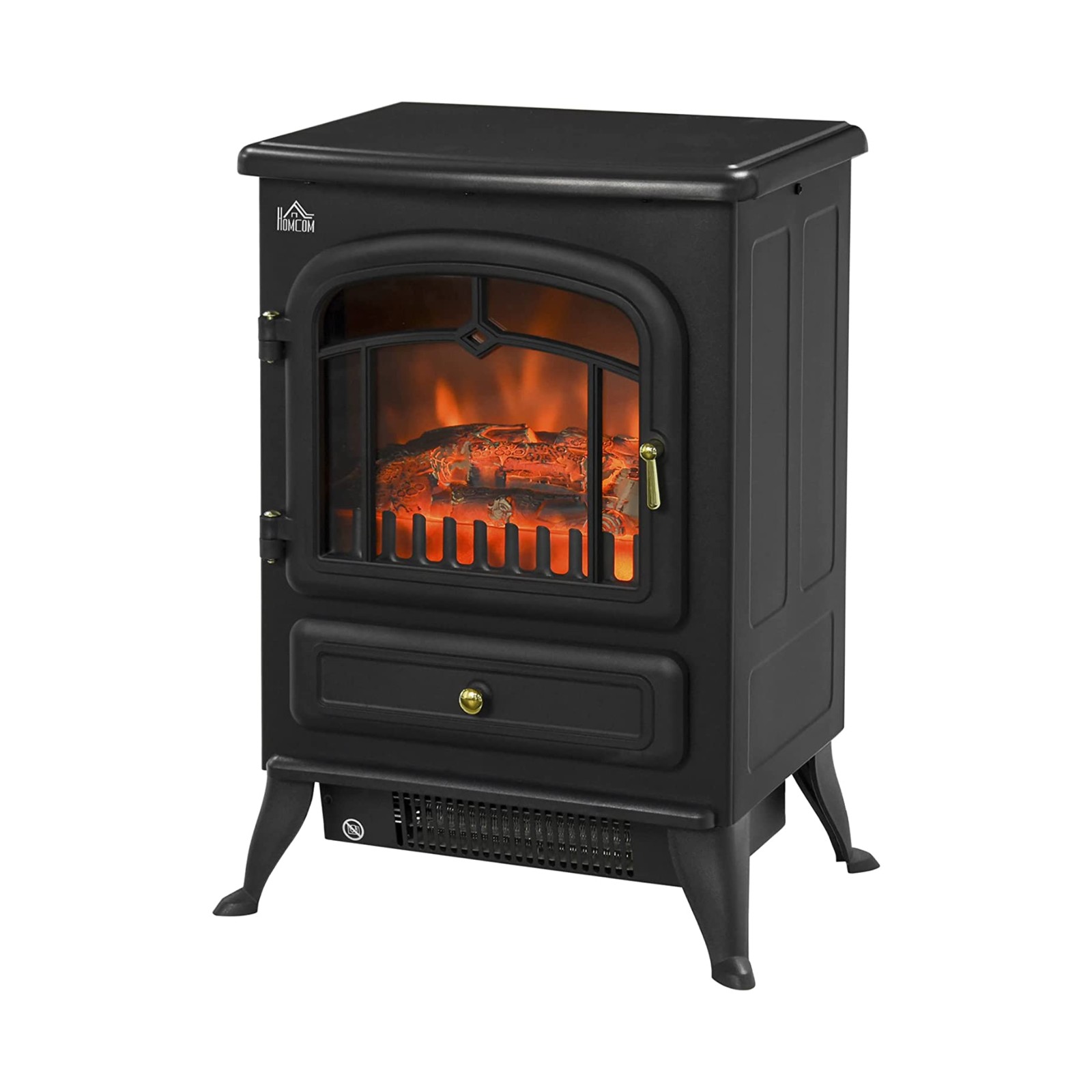 Homcom YH-20-1B Black Stove Fire with Fan and Log Burning Flame Effect -  Kettle and Toaster Man