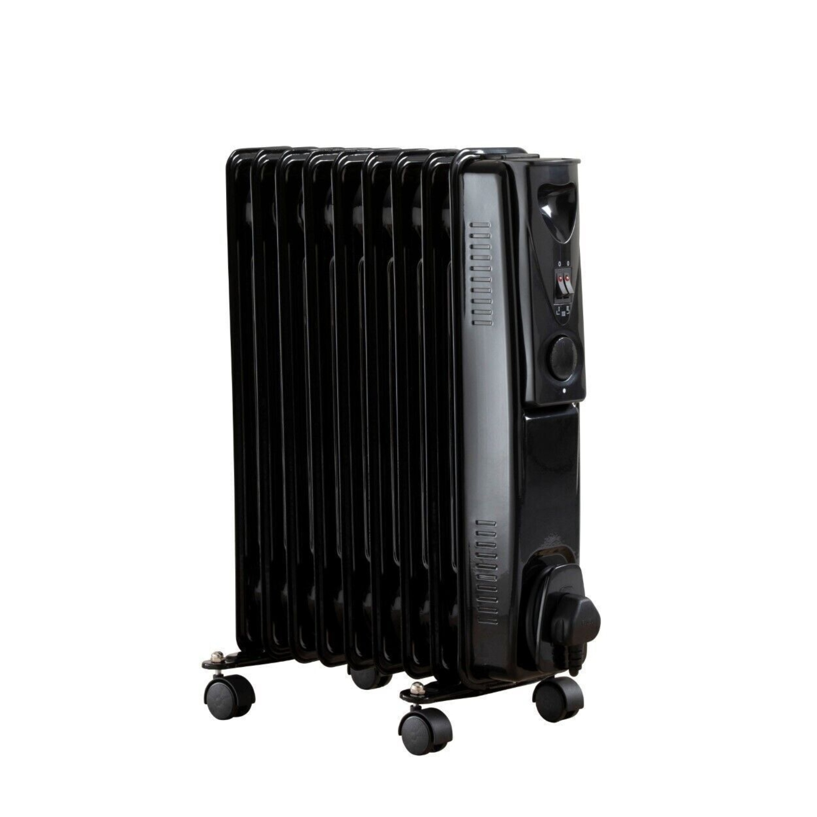 Daewoo HEA1202 9 Fin Oil Filled Radiator Black - Kettle and Toaster Man